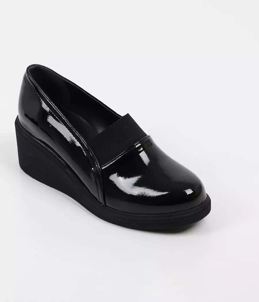 Mocassin confort à talon compensé élastiqué réf : 102