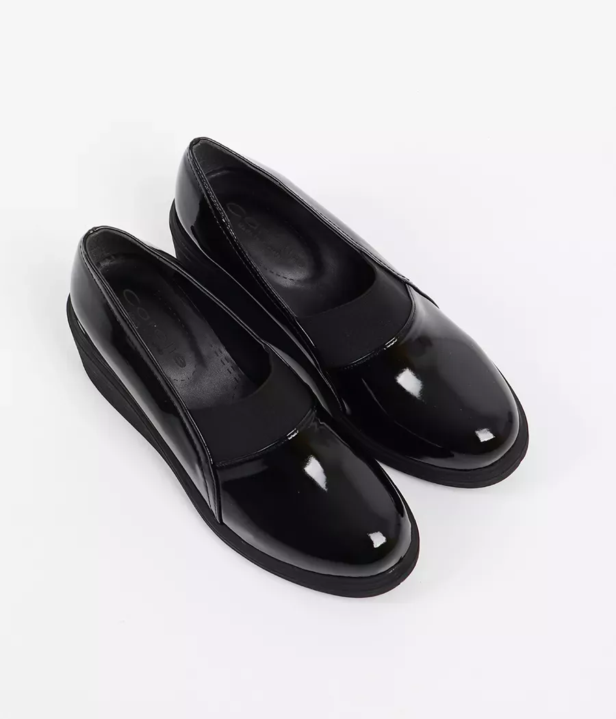 Mocassin confort à talon compensé élastiqué réf : 102