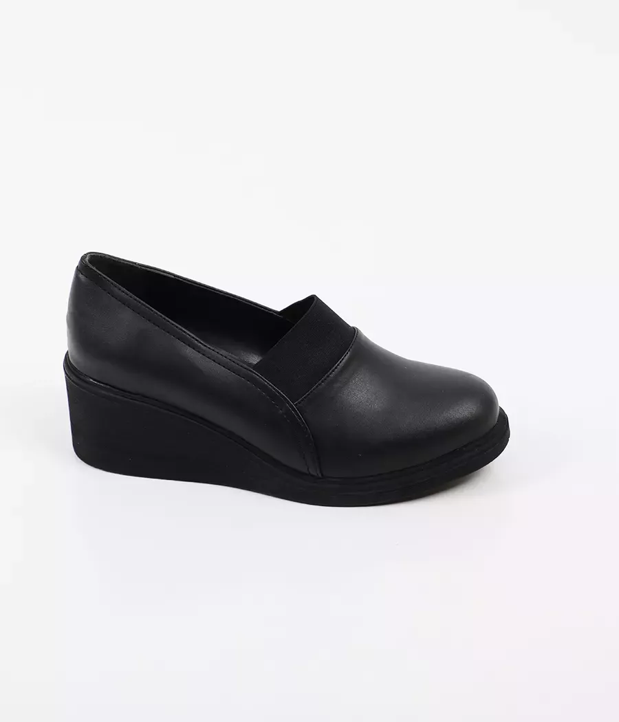 Mocassin confort à talon compensé élastiqué réf : 102