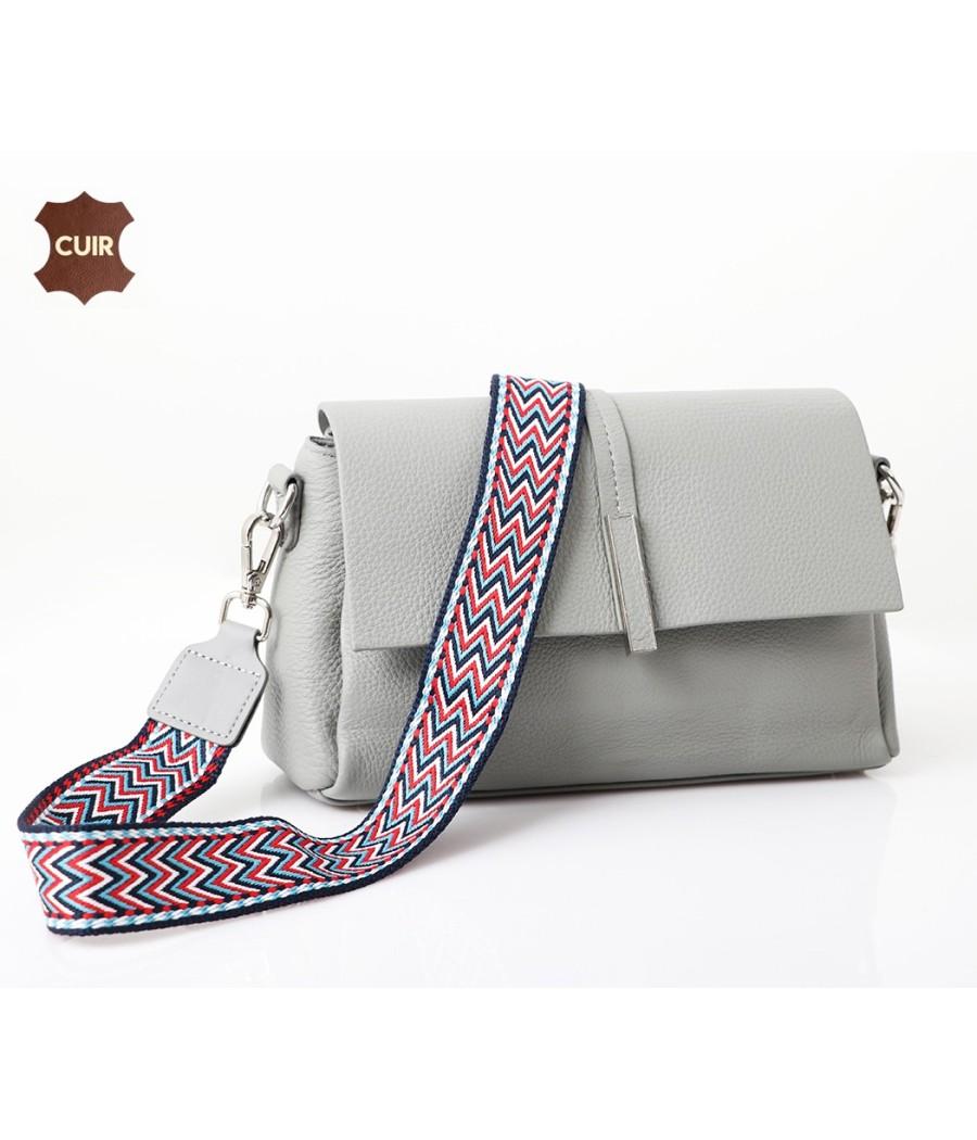 Sac à Bandoulière en Vrai Cuir: 91921