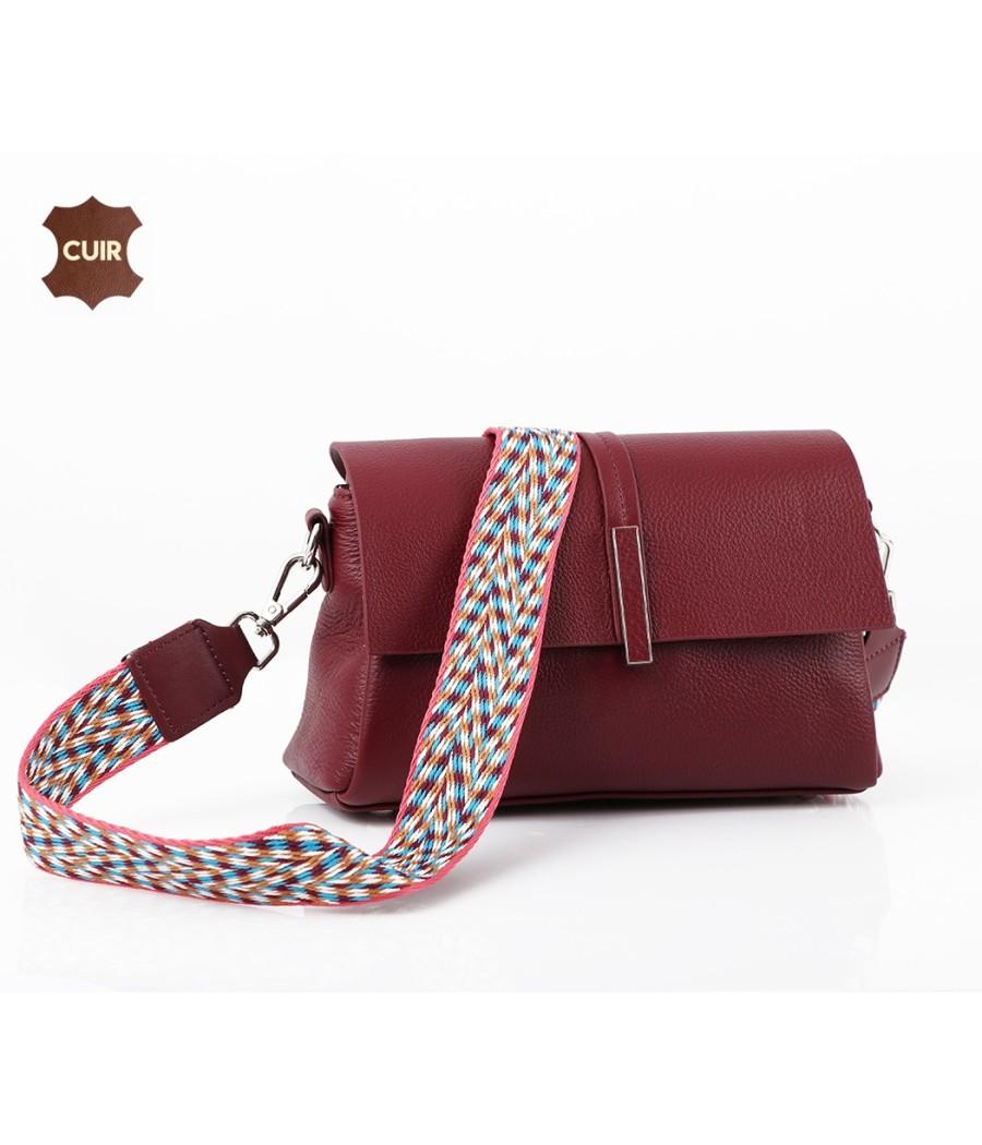 Sac à Bandoulière en Vrai Cuir: 91921