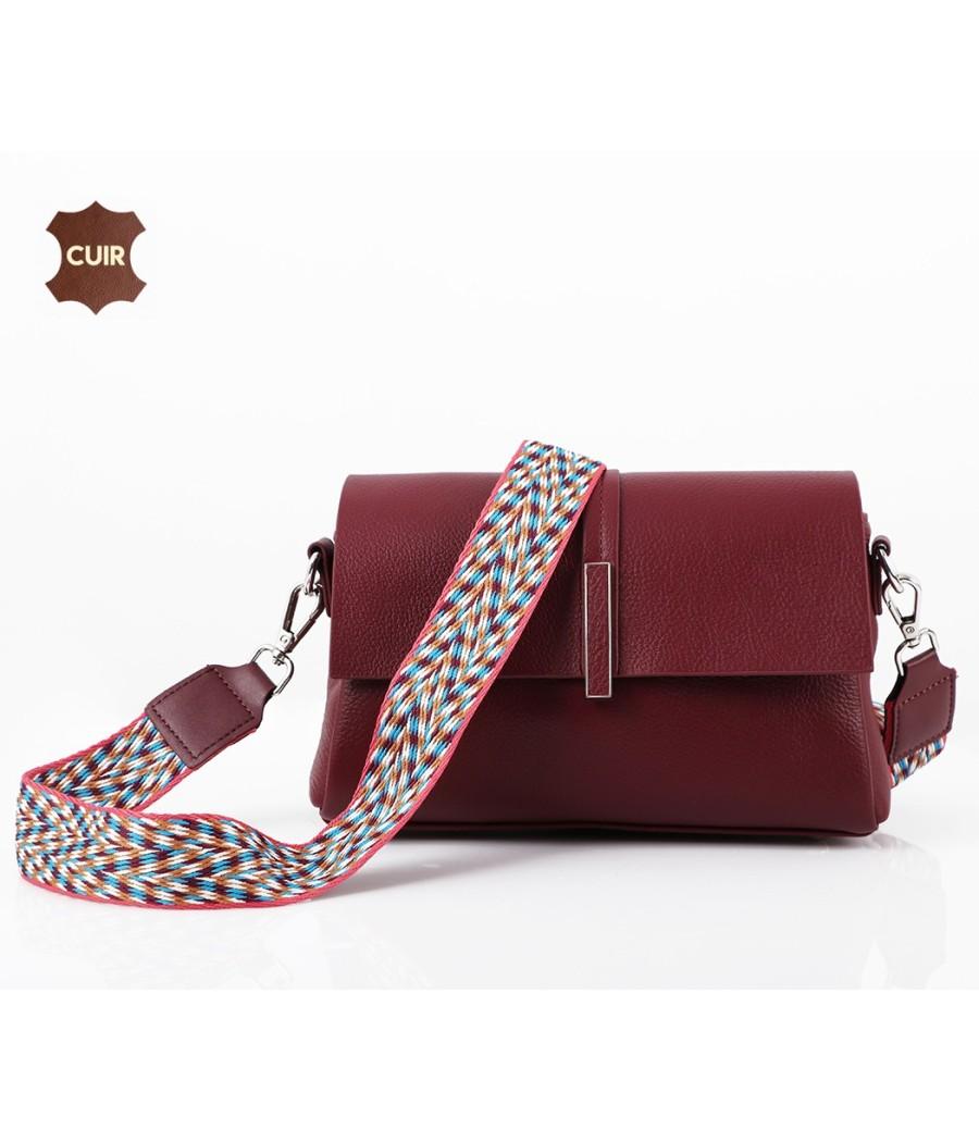 Sac à Bandoulière en Vrai Cuir: 91921