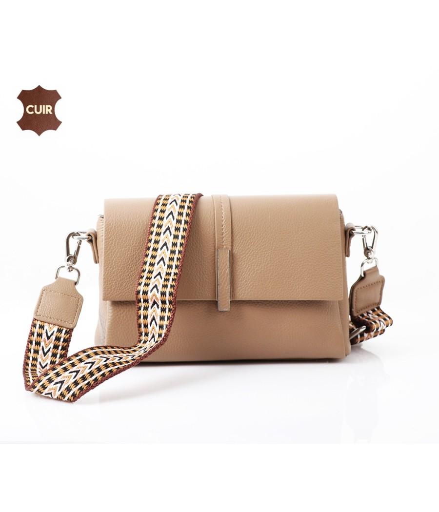 Sac à Bandoulière en Vrai Cuir: 91921