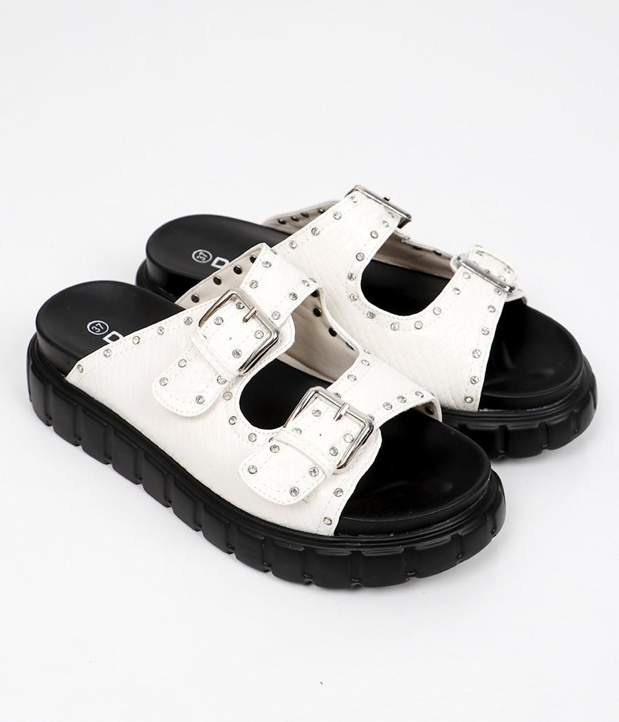 Mules à boucles cloutées Réf : 253-1