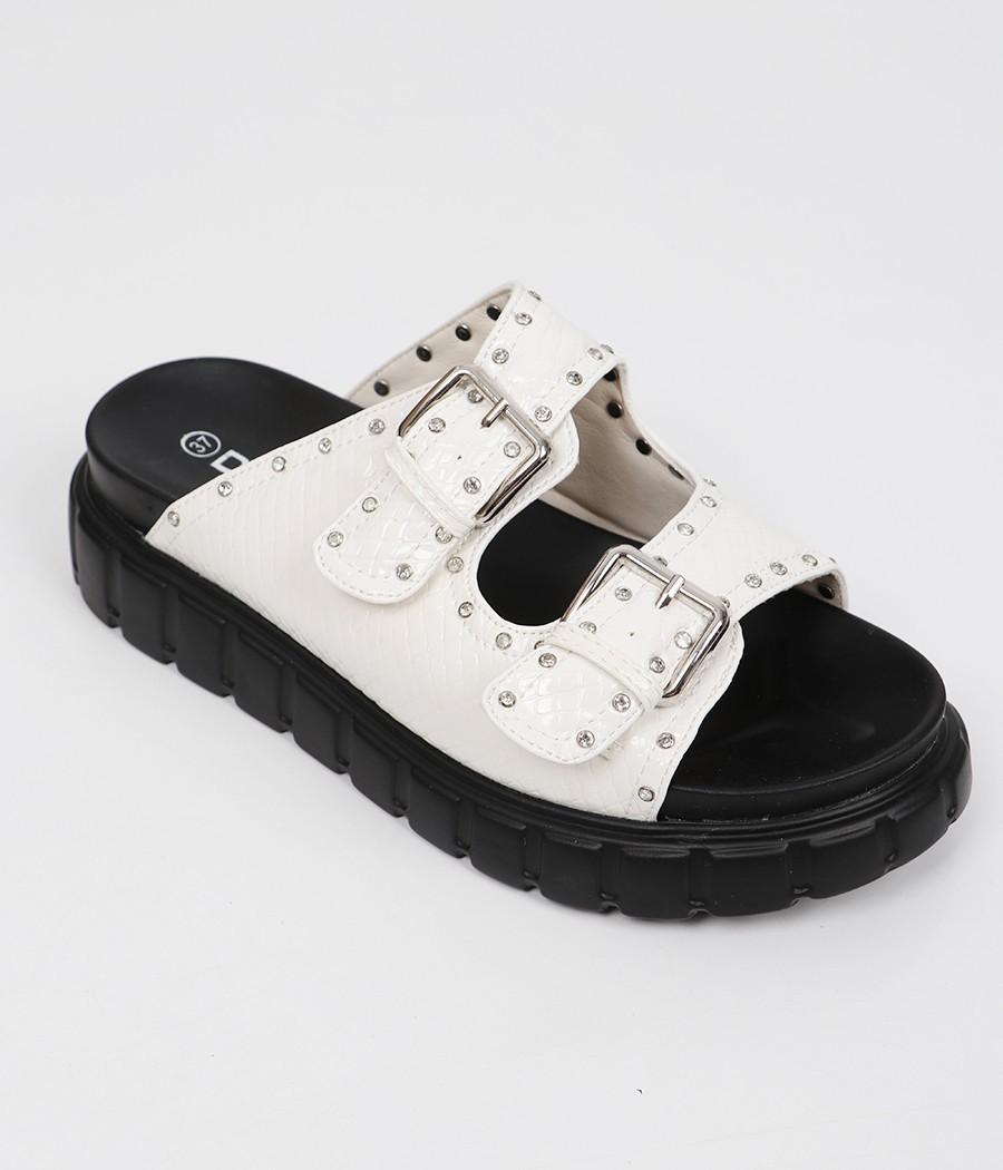 Mules à boucles cloutées Réf : 253-1