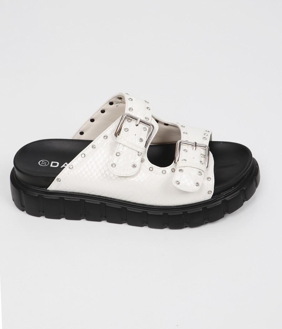 Mules à boucles cloutées Réf : 253-1