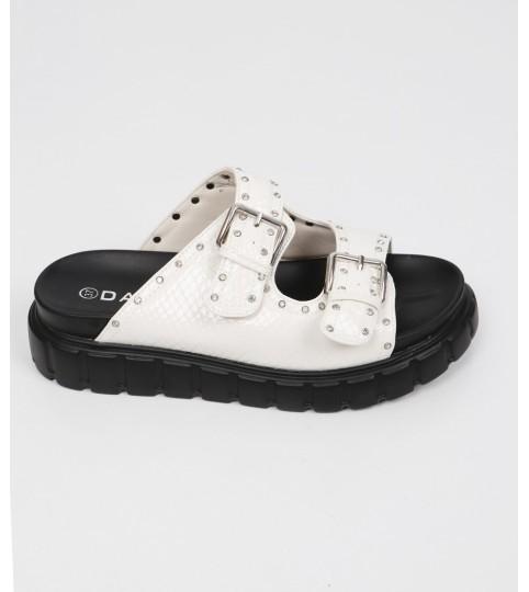 Mules à boucles cloutées Réf : 253-1