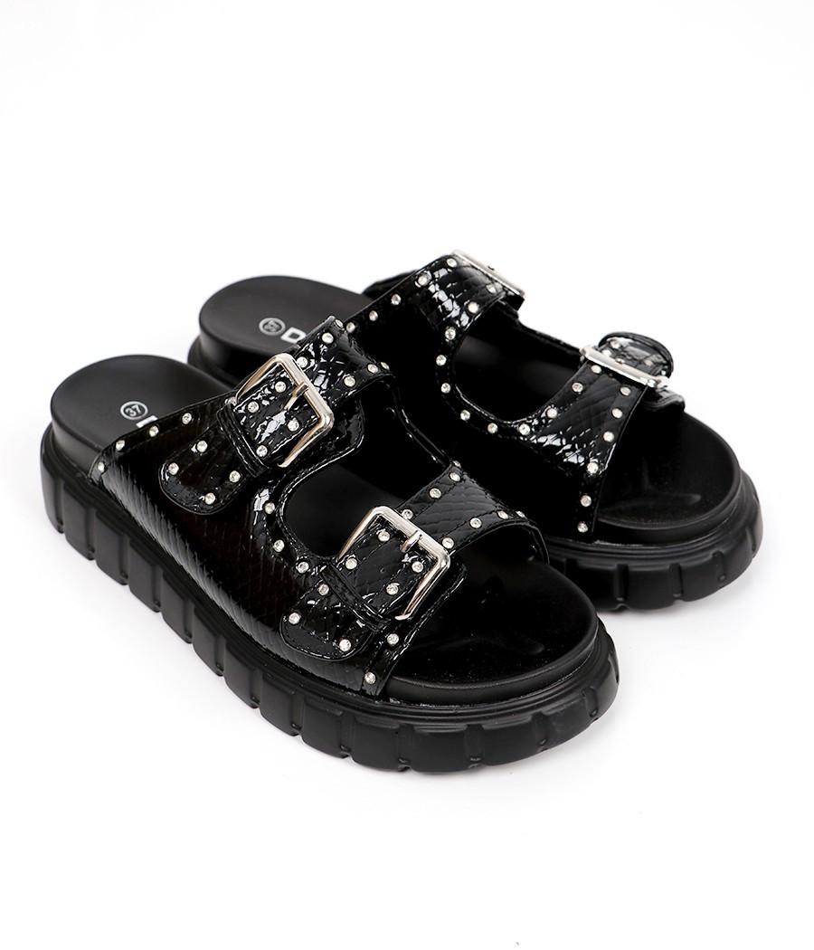 Mules à boucles cloutées Réf : 253-1