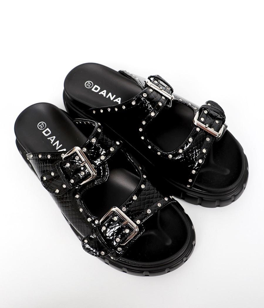 Mules à boucles cloutées Réf : 253-1