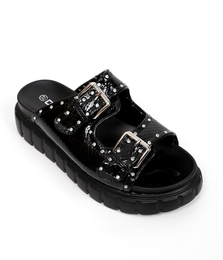 Mules à boucles cloutées Réf : 253-1
