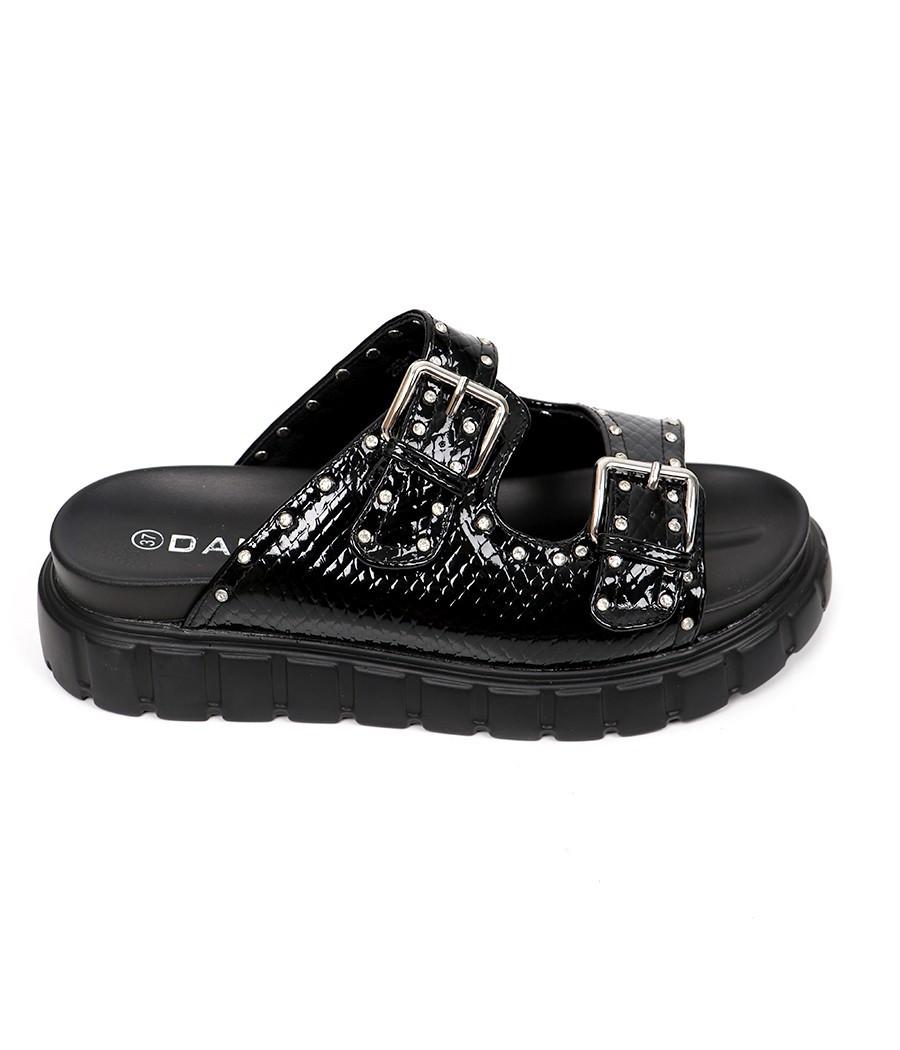 Mules à boucles cloutées Réf : 253-1